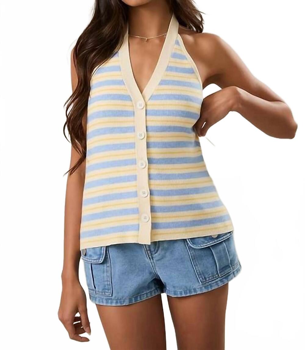 NEW LE LIS lily knit halter top in multi